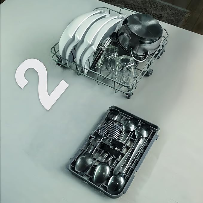 Dishwasher Tabletop dishwasher Portable Small fully automatic dishwasher with four wash modes plus drying and sterilizing modes Can be connected to the tap and filled manually