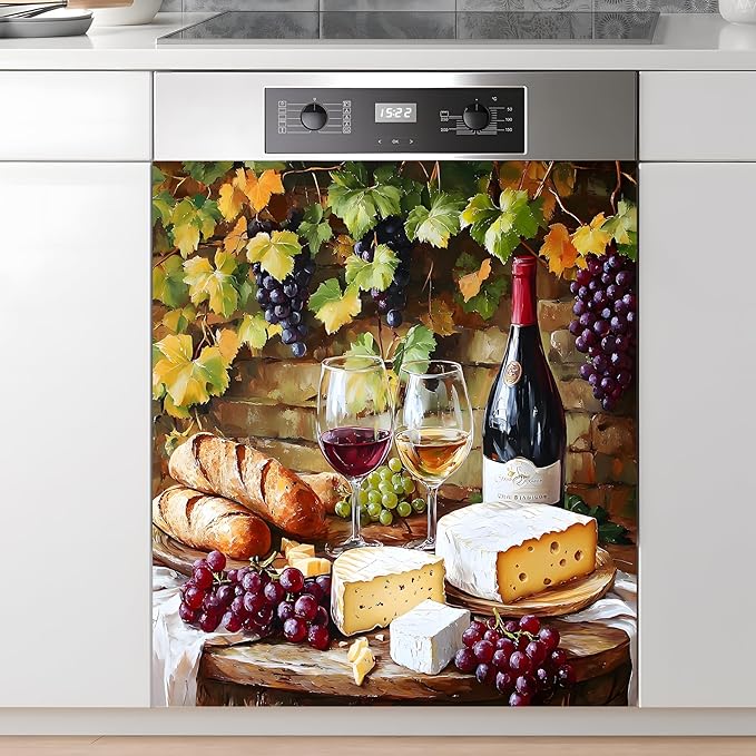 Dishwasher Magnet Sticker Cover Panel Decal Refrigerator Magnetic Sticker Decorative for Kitchen Decoration,Fridge Door Cover, Appliances Stickers 23"x26"