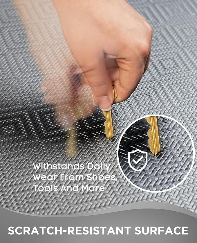 Ophanie Kitchen mats for Floor, 3/4 inch Thick, Kitchen Rugs, 20x39 Anti Fatigue Standing Cushioned Mat, Waterproof, Comfort Ergonomic mat for Office, Home, Sink, Gray Non-Slip Bottom