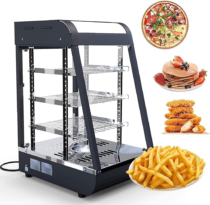 15" Commercial Food Warmer Countertop Pizza Warmers Display Pastry Patty Warmer Case for Buffet Restaurant Shop Heater Food Service L15'' x W19'' x H25''