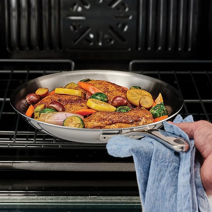 Tramontina Boston Tri-Ply Clad Stainless Steel 8-Inch Small Frying Pan, Induction-Ready Skillet, Dishwasher-Safe, NSF-Certified