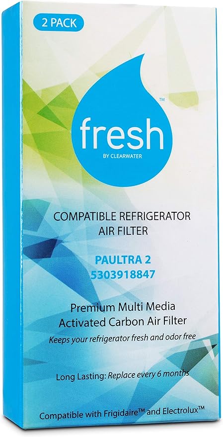 FRESH Paultra2 Refrigerator Air Filter Replacement for Frigidaire, Pureair Ultra 2, Pure Air Ultra 2, Pureair Ultra ll, Electrolux 242047805, 5303918847, EAP12364179 (3 Pack) Air filter by MIST