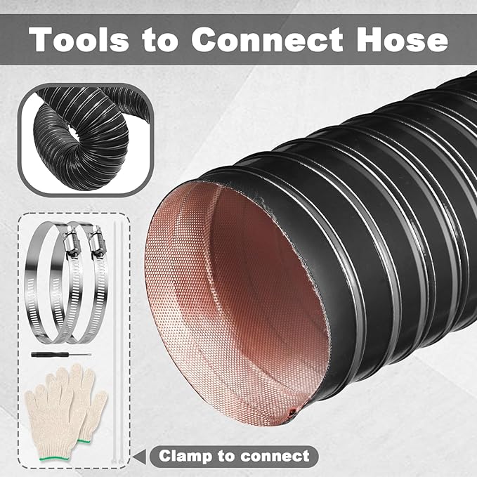 NOWBALL 3in Automotive Air Duct Hose, Length 1 Meter-3.3ft, 3" Silicone Flexible Cooling Ducting, 76mm High Heat Brake Exhaust Hose for Car, Garage, Dryer Air System Black