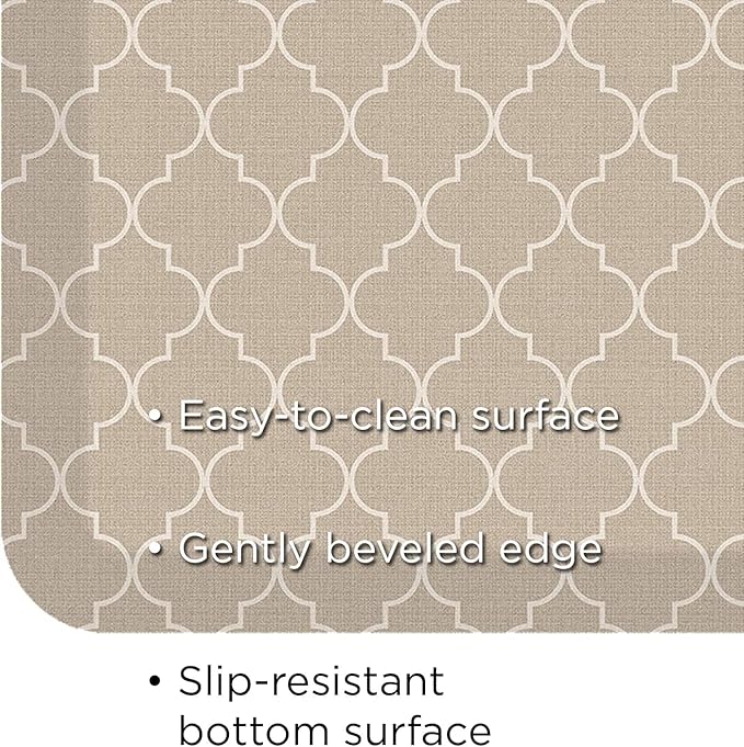 GelPro Elite Premier Anti-Fatigue Kitchen Comfort Floor Mat, 20x36,Trellis Khaki Stain Resistant Surface with Therapeutic Gel and Energy-Return Foam for Health & Wellness