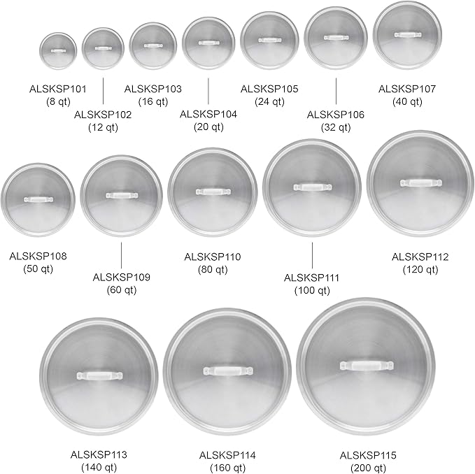 Thunder Group Aluminum Stock Pot Lid, 24 Quart, Stainless