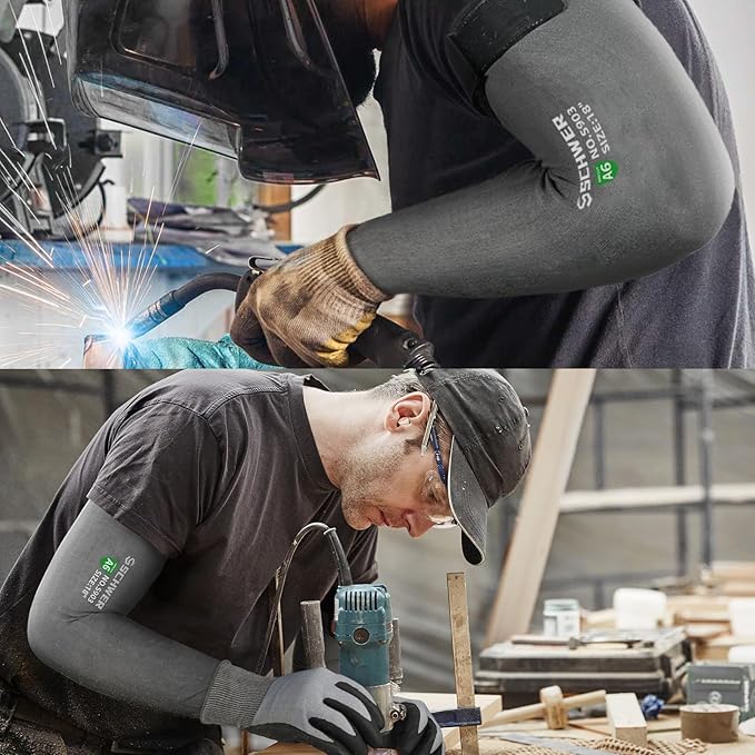 Schwer AIR-SKIN ANSI A6 Cut Resistant Arm Sleeves for Men&Women S903, 22in Non-PFAS Arm Protectors for High Risk Work, Arm Protectors for Thin Skin, Gardening Sleeves for Farming, Lightweight