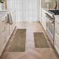 GENIMO Kitchen Mats for Floor 2PCS, Washable Absorbent Runner Rugs for Kitchen, 17.3"x47"+17.3"x30", Cushioned Non Slip Kitchen Rugs for Kitchen Floor,Standing Mat Rug for Home, Sink, Laundry, Jute
