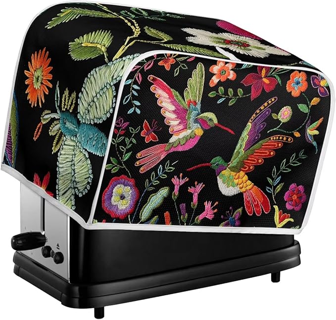 Hummingbird Print Toaster Cover 2 Slice Universal Size Kitchen Appliance Cover Dust Fingerprint Protection Kitchen Home Decor