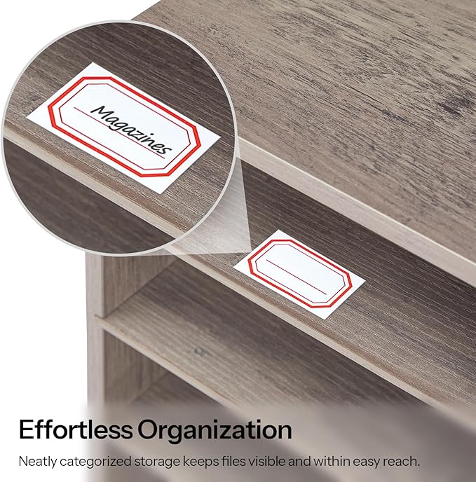 HOOBRO Literature Organizer, 24 Compartments Wooden Mail Organizer, Countertop Literature Sorter with Adjustable Shelves for Home, Office, School, Student Mailbox for Classroom, Greige BG38WF01