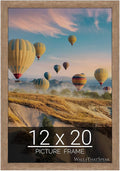 wallsthatspeak 12x20 Brown Barnwood Picture Frame for Puzzles Posters Photos or Artwork