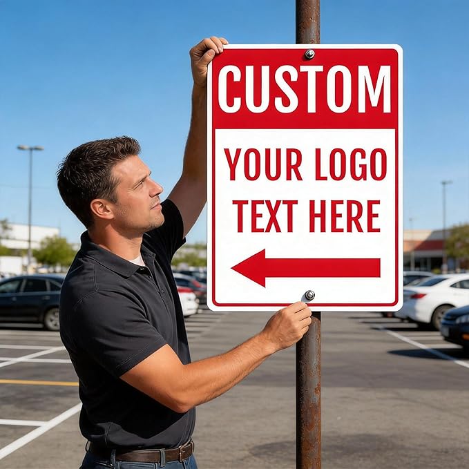Custom Outdoor Metal Sign for Business Wall Garage Door, 22x16 Inch, Rust-Free Aluminum Weather Resistant, Waterproof, Durable Ink, Easy to Mount