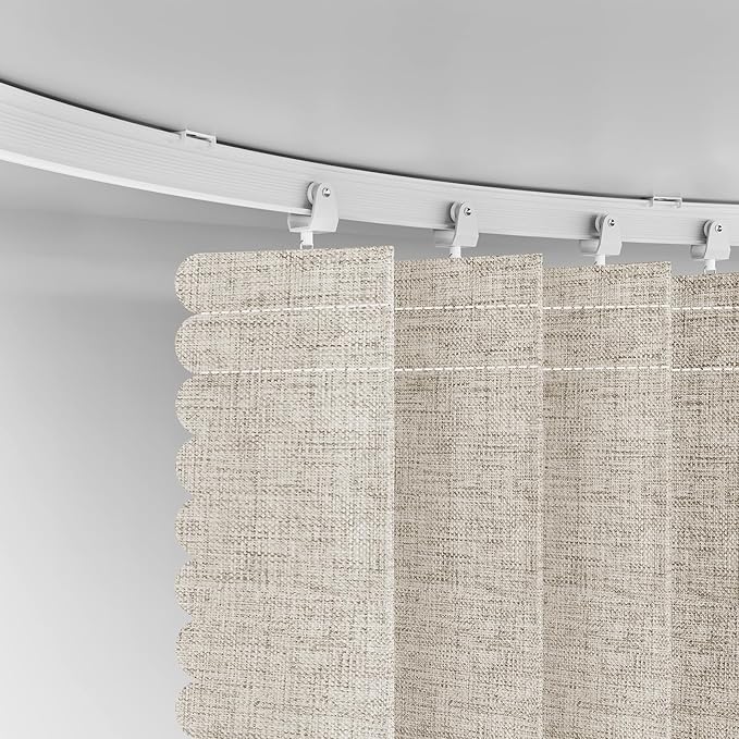 100% Blackout Room Divider Curtains - Total Privacy Curtains Panel, Thermal Insulated Noise Reduction Curtain for Bedroom Windows, Include Ceiling Curtain Track(Cream White, W180 x L108, 1 Pack)