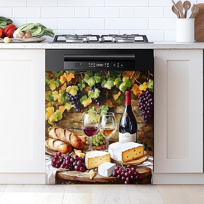 Dishwasher Magnet Sticker Cover Panel Decal Refrigerator Magnetic Sticker Decorative for Kitchen Decoration,Fridge Door Cover, Appliances Stickers 23"x26"