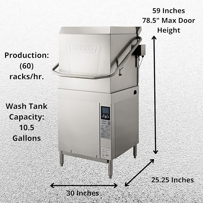 Commercial High-Temp Dishwasher, Door Type with Booster Heater, AM Series by Hobart