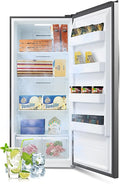 SMETA Upright Freezer 18 Cu ft Convertible Freezers Refrigerator, Garage Ready Stand Up Frost-Free Freeerless Fridge with Tempered Glass Shelves SS