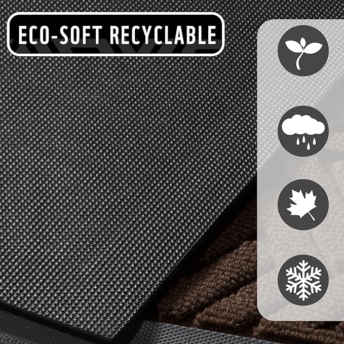 Yimobra Large Door Mat 47x24, All-Weather Waterproof Outdoor Mats for Front Door, Non Slip Rubber Doormat for Patio Proch Outside Entryway Indoor, Brown