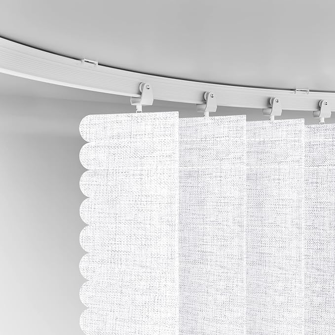 100% Blackout Room Divider Curtains - Total Privacy Curtain Panel, Thermal Insulated Noise Reduction Curtain for Bedroom Windows, Include Ceiling Curtain Track(White, W180 x L108, 1 Pack)