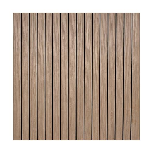 Outwater 4ft Wide x 8ft High x 5/32in Thick Unfinished White Oak Veneer Decorative Wall Tambour Panel with 3/4in 30-Degree Black Groove Slats – Flexible and Customizable for Interior Applications