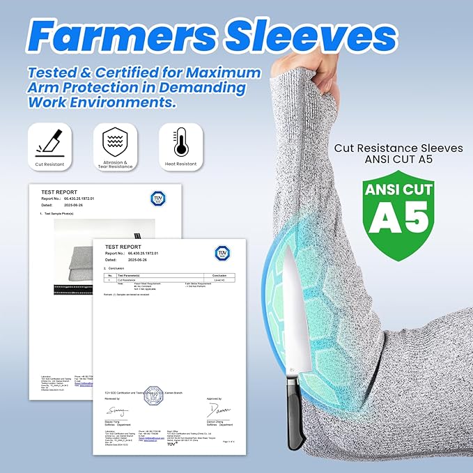 Protective Arm Sleeves for Men Cut Resistant Gardeining Protectors to Covers Arms for Thin Skin and Arm Protectors