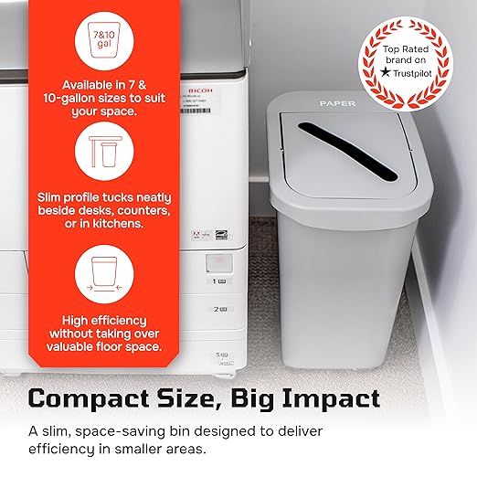 City Box 10 Gallon Triple Bin Trash Can and Recycling Bin with Lid for Residential, Business, and Commercial Recycling - NYC Compliant (Triple Recycle Organics Waste)