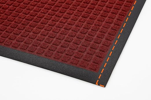 Guardian WaterGuard Indoor/Outdoor Wiper Scraper Floor Mat, Rubber/Nylon, 3'x4', Red
