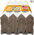24" x 2" x 2" Reinforced Cardboard Edge Protectors, White (Pack of 100) – 0.225" Thick Extra Heavy-Duty Cardboard Corner Protectors – American Quality V-Board Pallet Edge Guard