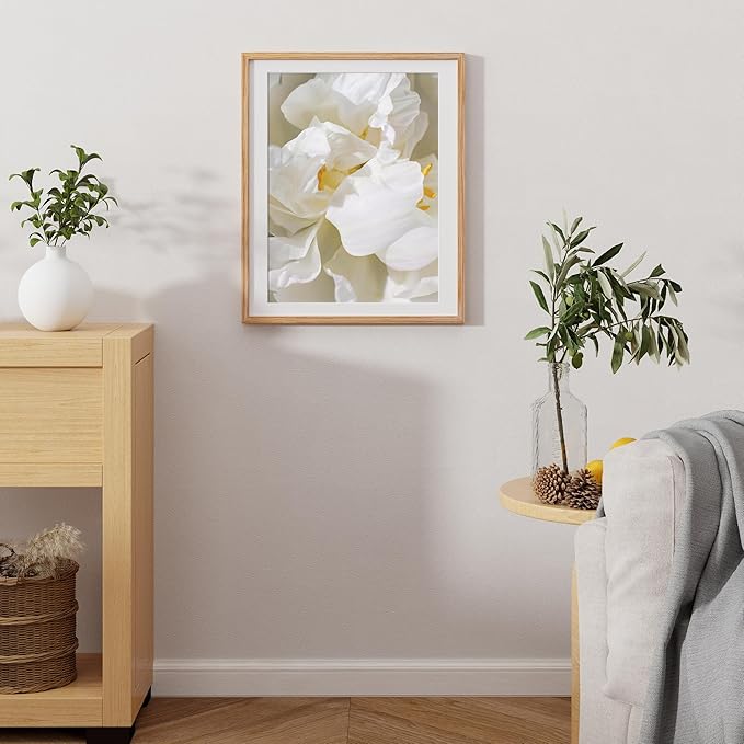 Fun Memories 18x22 Picture Frame, Solid Oak Wood for Wall, Poster Frame With Real Glass, Matted for 15x20, Home Decor (Natural Oak Color, 1 Pack)