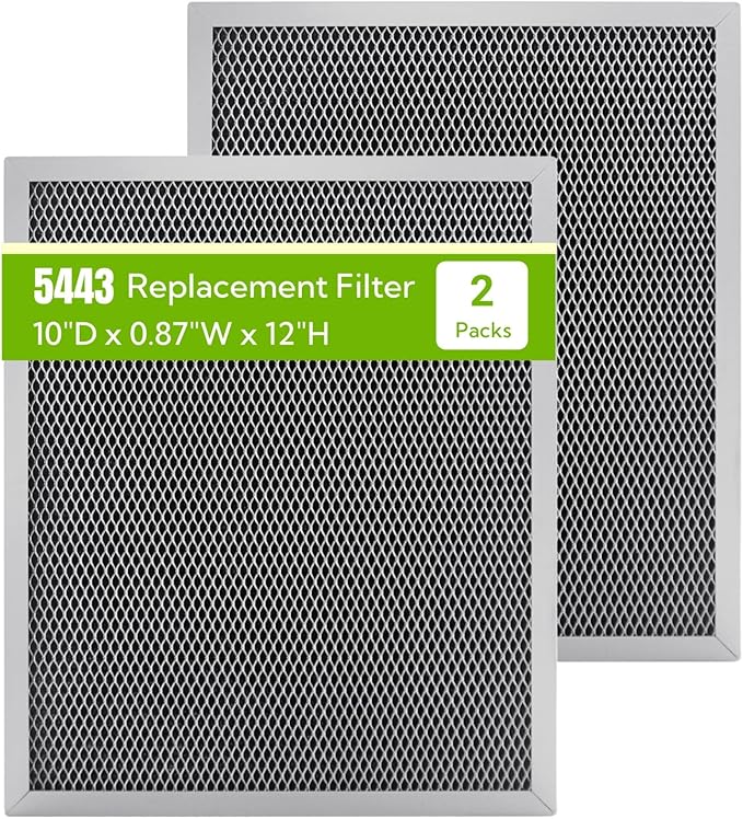 2 Packs 5443 Basement Dehumidifier Filter Fits for Whole-House Dehumidifiers Models 1830 1850 1852 and Ventilation Models 8191 8192,12″x 10″x 0.8″Washable MERV 8 Filter Replacement