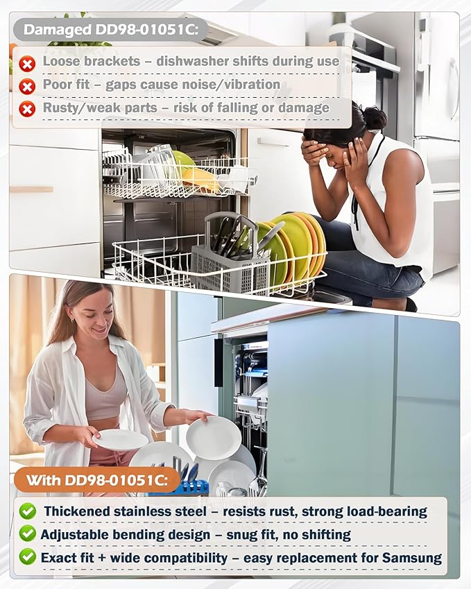 IWIWE DD98-01051C Dishwasher Installation Bracket Kit (4 Pack) – Compatible with Samsung Dishwasher Mounting Bracket DW80M/DW80R Series (DW80R9950US, DW80R9950UG, DW80R7061US)