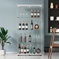 Yoluckea 4 Shelves Glass Display Cabinet with 2 Doors, Floor Standing Clear Glass Curio Cabinet Collection Display Case for Living Room Bedroom 64.56” x 31.69” x 14.37” White