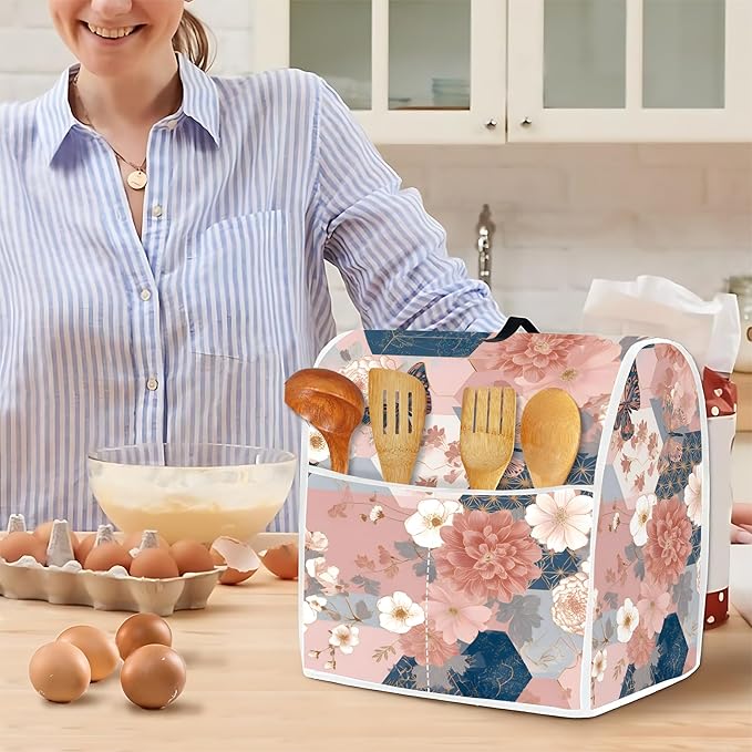 Mixer Dust Cover for 8.5-9.5 Qt Stand Mixer, Cloth Cover with 2 Storage Pockets for Stand Mixer Protective Covers Large for 8.5-9.5 Quart Mixer