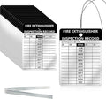 50 Pcs Waterproof Fire Extinguisher Inspection Tags Metal with Wires 2.3 x 3 Inch Durable Metal Fire Tags for Monthly Fire Safety Check Indoor Outdoor Use Weather Resistant Writeable Surface (50)
