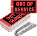 Spakon Out of Service Tags 6.22 x 3.15 Inches Maintenance Required Red Tags with 12 Inches Wires Attached for Machine Equipment Inspection Maintenance(100 Packs)