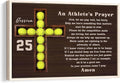 Personalized Softball Poster & Framed Canvas, An Athlete'S Prayer Home Office Decor, Custom Name Number Bedroom Living Room Aesthetic Wall Art Gift For Mom, Daughter, Wife, Girlfriend