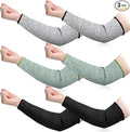 Sintege 3 Pairs Arm Protectors for Thin Skin and Bruising Cut Resistant Forearm Sleeve Level 5 Arm Burn Protection Sleeve(12.6 Inch,Black, Grey, Green)