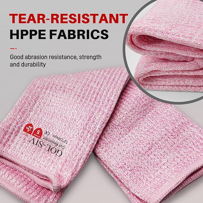Arm Protectors For Thin Skin And Bruising, Cut Resistant Sleeves For Men Women, A5 Level Farmer Sleeve For Gardening (Grey & Pink, 2pairs, 11.8 In)