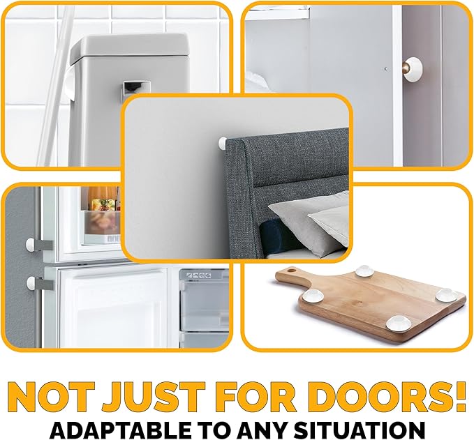 Ducki Door Wall Bumper Protector - Self Adhesive Stopping Shield Prevents Damage & Noise for Knob Handle, Refrigerators, Furniture Home or Office, Shock Absorbing, Discreet, Reusable - 4 Pack White