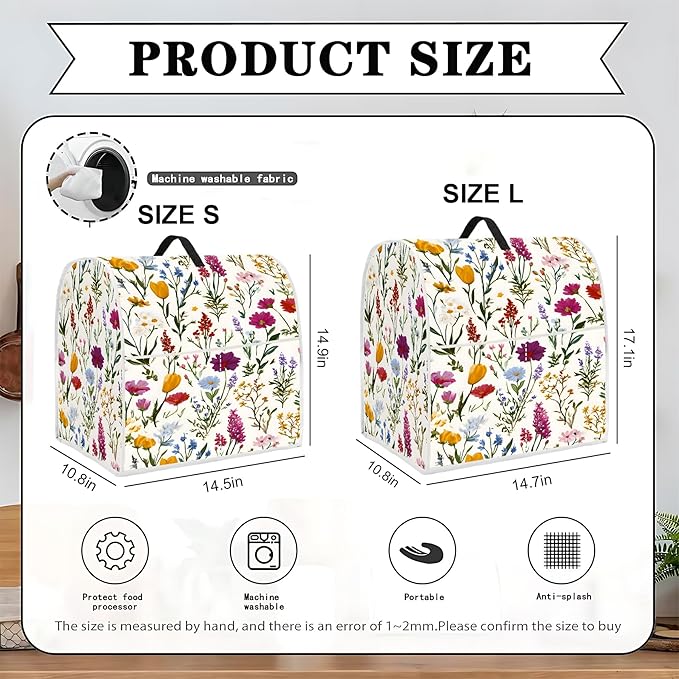 Mixer Dust Cover for 6-8 Qt Stand Mixer, Cloth Cover with 2 Storage Pockets for Stand Mixer Protective Covers Large for 6-8 Quart Mixer