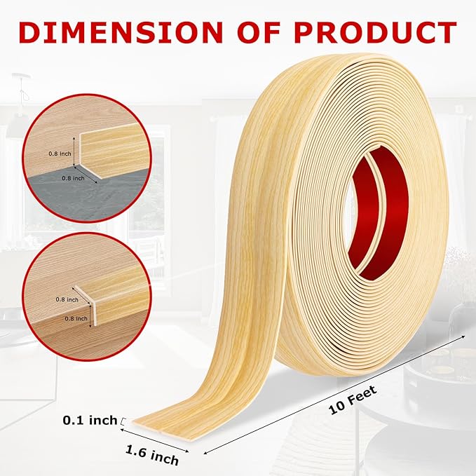 Flexible Wall Corner Protector Moulding Trim Peel and Stick Wall Corner Guards Edge Protector Self Adhesive Molding Trim Strip for Edge Ceiling (Original Wood Grain, 1.6 in x 10 Ft)