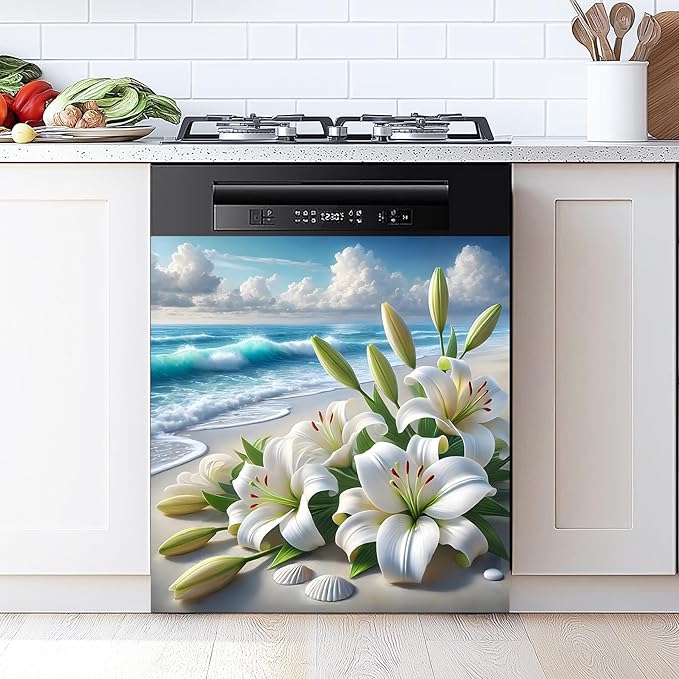 Dishwasher Magnet Sticker Cover Panel Decal Refrigerator Magnetic Sticker Decorative for Kitchen Decoration,Fridge Door Cover, Appliances Stickers 23"x26"