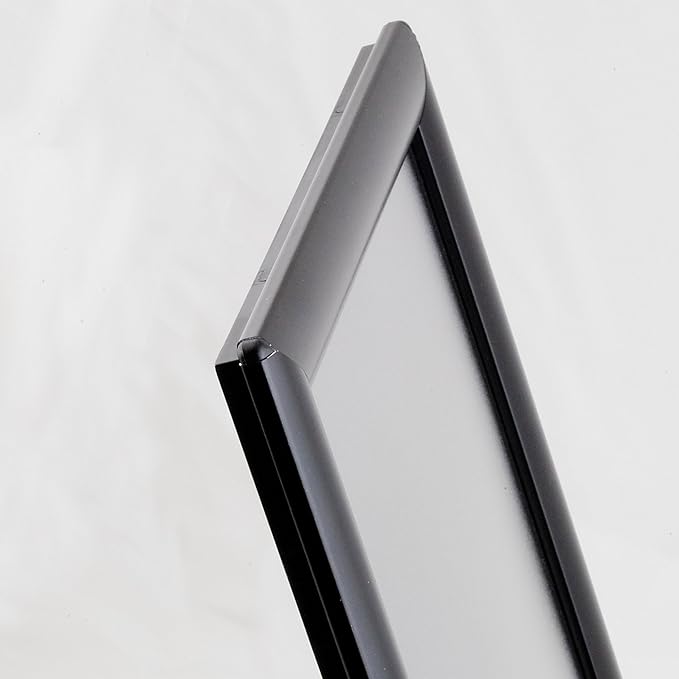 M&T Displays Opti Snap Poster Frame 8.5x11 Inch Black 1" Aluminum Profile Front Loading Wall Mounting Photo Picture Document Certificate Sign Holder Mitered Corner Anti Glare Cover (3 pack)