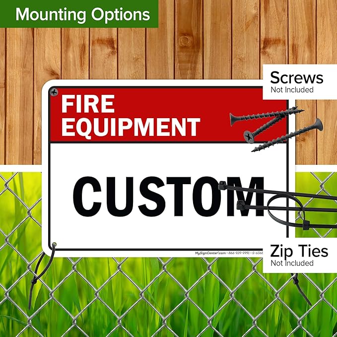 Custom Fire Equipment Sign, Ansi Sign, Osha Compliant, 7x10 Inches, 55 mil thick HDPE (high density polyethylene), Made in USA by My Sign Center