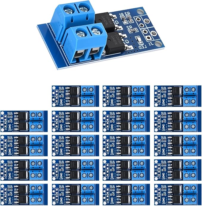 15A (Max 30A) 400W MOSFET Trigger Switch Drive Module 0-20KHz PWM Regulator Control Panel DC 5V-36V Electronic Switch Control Board DC Motor Speed Controller (Pack of 20)