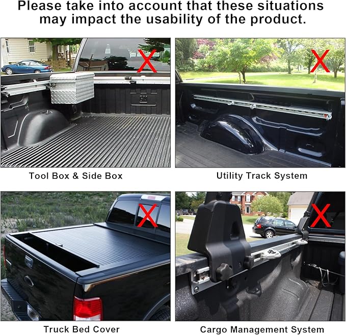 Non-Drilling Truck Rack, Heavy Duty Steel Extendable Truck Bed Ladder Rack, Fit for 52" to 71" Wide Truck Bed, 800 lb. Capacity
