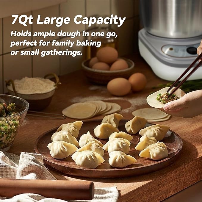 Dough Maker with Ferment Function 7.4Qt Large Capacity Dough Mixer,Commercial&Household Bread Mixer for Pizza, Noodles, Bread,Sourdough Kneading Machine with Stainless Steel Bowl, Face-up Touch Panel
