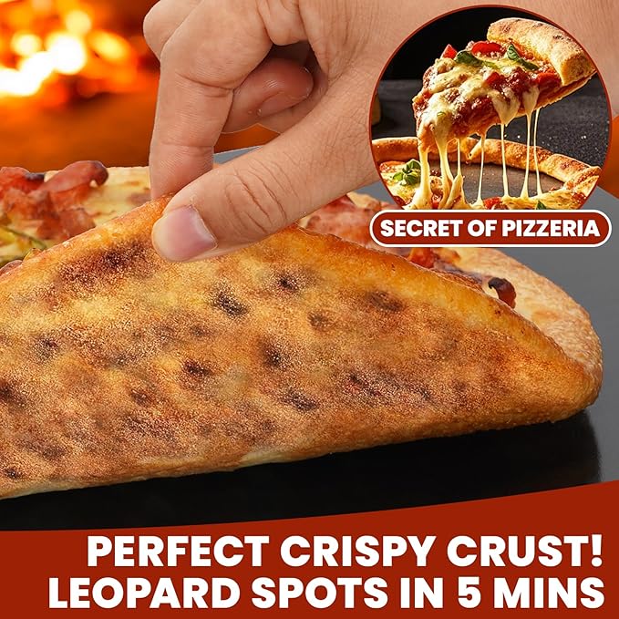 1MORE Pizza Steel for Oven,16"x13"Steel Pizza for Grill,1/4" Thick Pre-Seasoned Pizza Cooking Steels for Artisan Pizza, Bread, BBQ Restaurant-Quality Crisp Crust | Perfect for Oven Baked