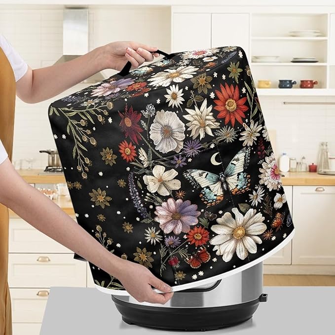 Butterfly Dust Cover Instant Pot Heavy Duty Waterproof Dust Pressure Cooker Cover Case for Instant Pot Pressure Cooker Instant Pot Appliance Covers Pressure Cooker Size M