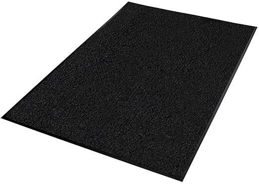 Guardian Platinum Series Indoor Wiper Floor Mat, Rubber with Nylon Carpet, 4'x12', Black