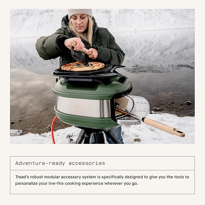 Gozney Tread Portable Pizza Oven, Olive, Makes 12” Pizzas - Revolutionary Lateral Gas Burner, Quick Heat Up, Lightweight & Rugged Design
