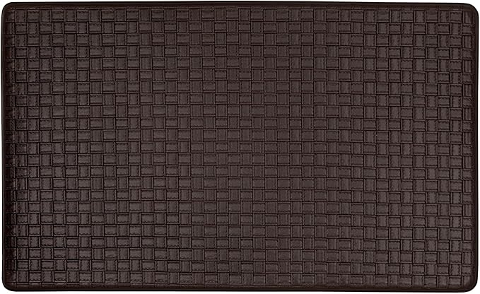 Achim Home Furnishings Woven-Embossed Faux-Leather Anti-Fatigue Mat - 18in x 30in - Grey